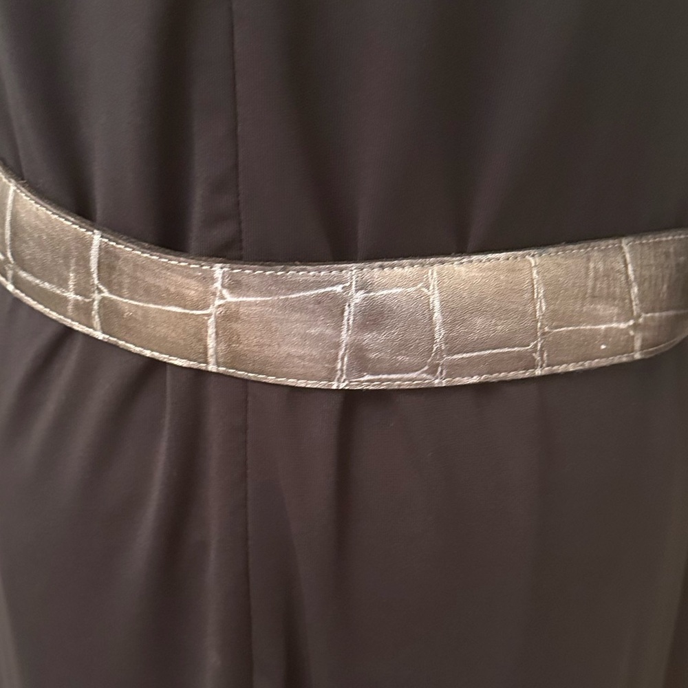 Vintage Accessories by Maria silver leather wide belt. Size M/L. - Picture 3 of 9